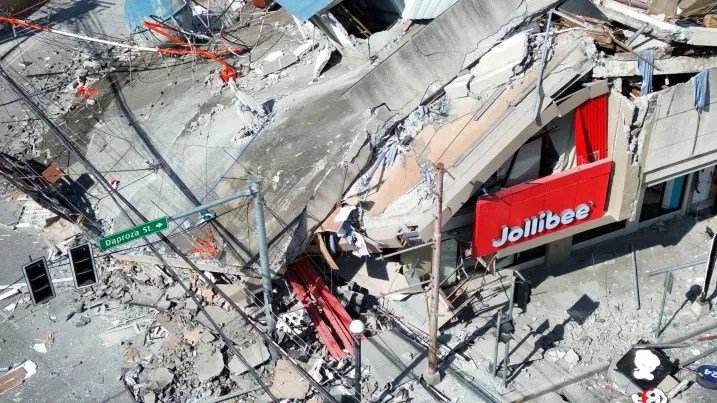 philippines earthquake drone view