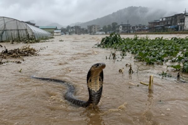 china flooding venomous snakes