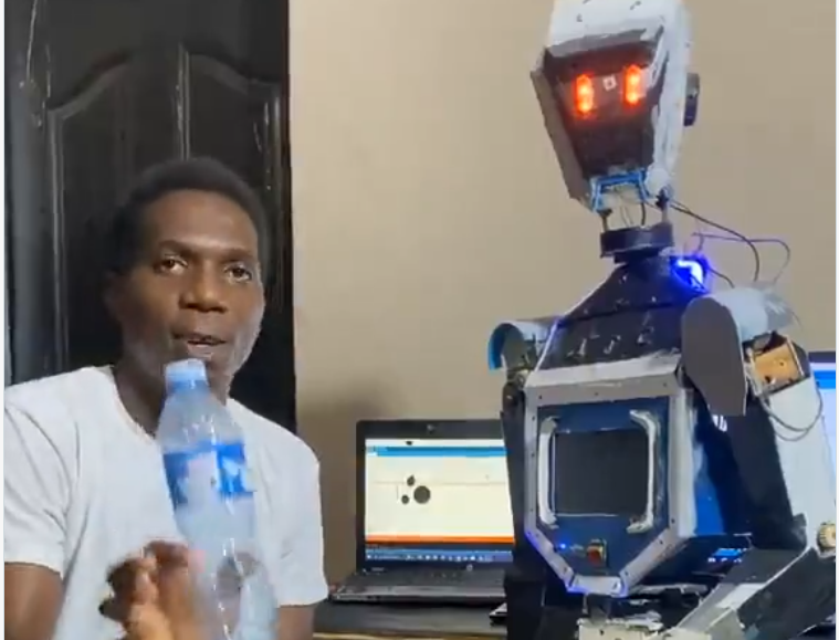nigerian inventor makes robot