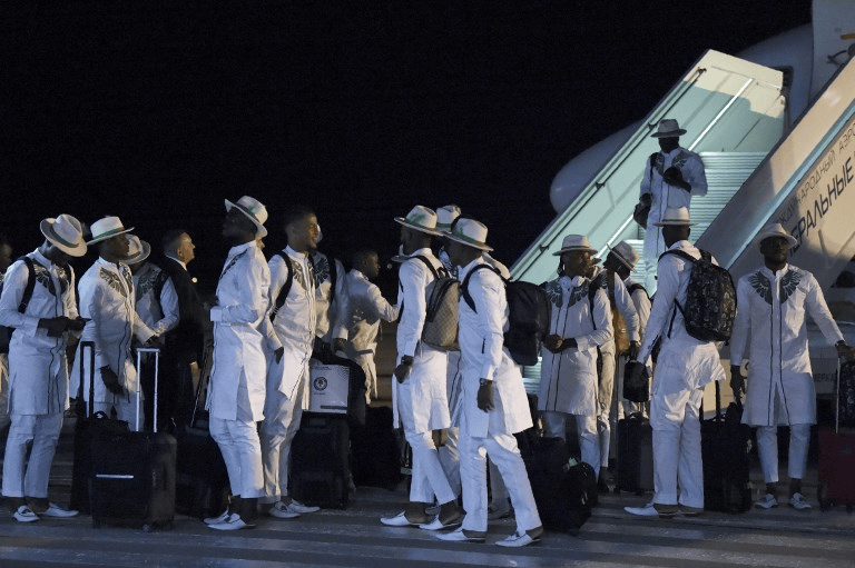 super eagles arrive in russia